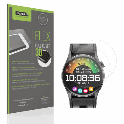 Matte Displayschutzfolie von dipos passend für Rogbid Rowatch D3, 100% Displayabdeckung und blasenfreie Montage