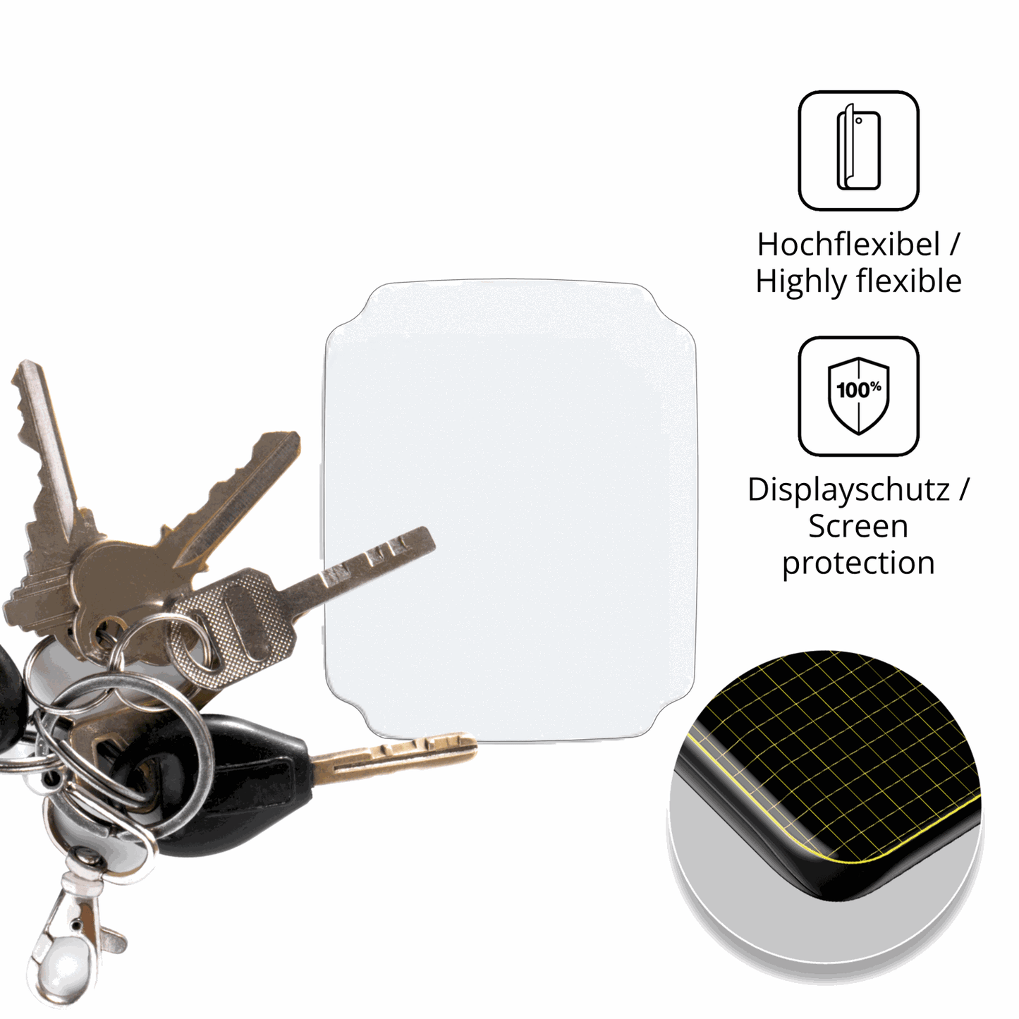 dipos Displayschutz für Rogbid S15 2.1 Zoll Smartwatch, transparente Oberfläche, perfekte Passform auch für die Rundungen