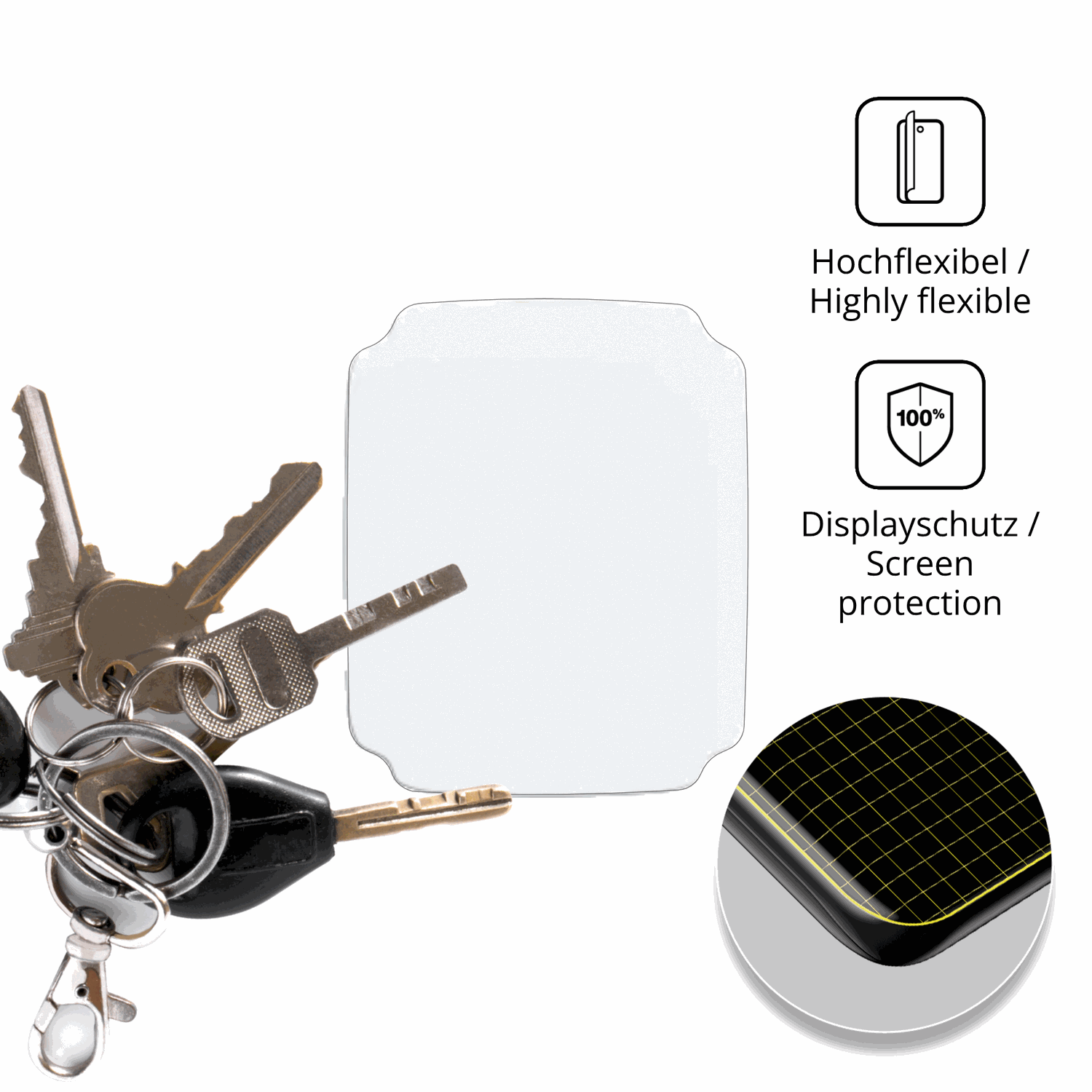 dipos Displayschutz für Rogbid S15 2.1 Zoll Smartwatch, transparente Oberfläche, perfekte Passform auch für die Rundungen