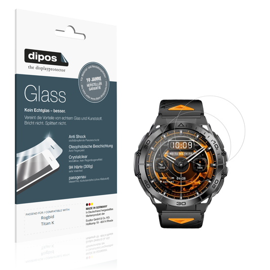 Klare Displayschutzfolie von dipos passend für rogbidtitan k, 9H kratzfest und blasenfrei montiert