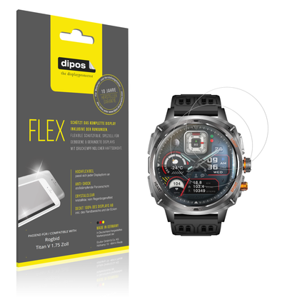 Klare Displayschutzfolie von dipos passend für rogbidtitan v 1.75 zoll, 100% Displayabdeckung und blasenfreie Montage