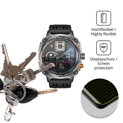 dipos Displayschutz für rogbidtitan v 1.75 zoll, transparente Oberfläche, geringe Dicke und perfekte Passform