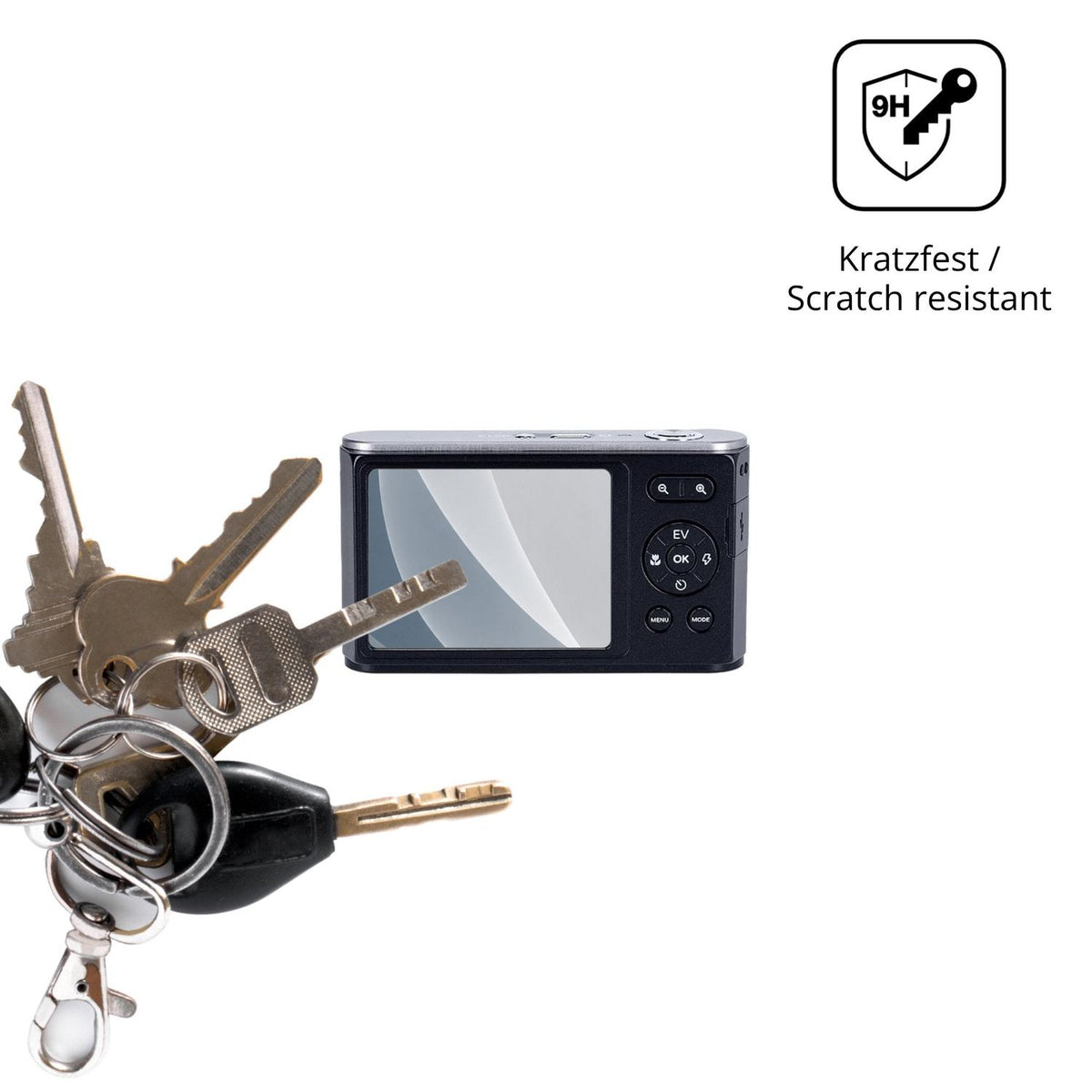 dipos Displayschutz für Rollei Compactline 12X, mattierte Oberfläche, robuste Festigkeit und perfekte Passform