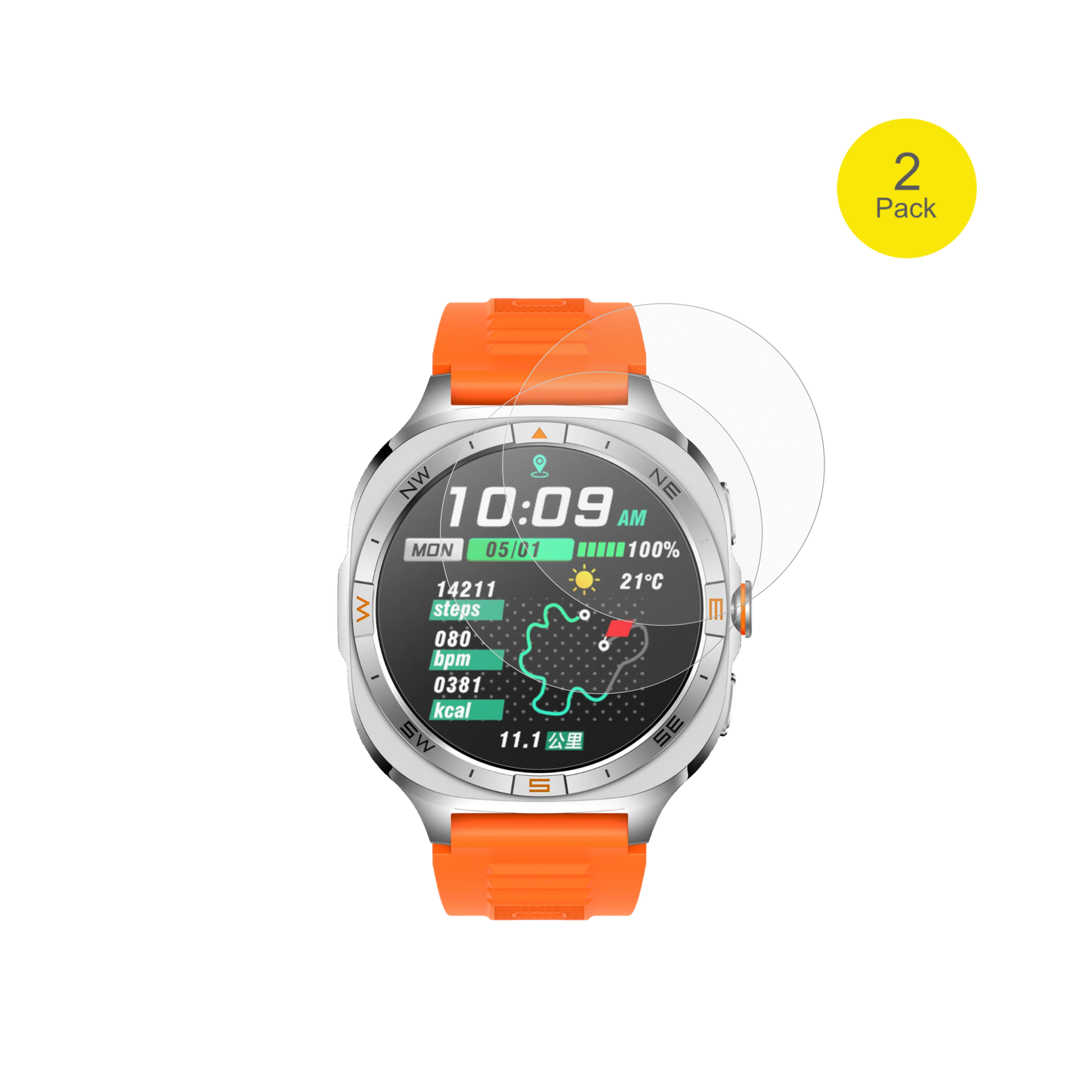 RollmeGT5S mit aufgebrachter dipos Flex Schutzfolie, glasklare Darstellung ohne Einschränkungen