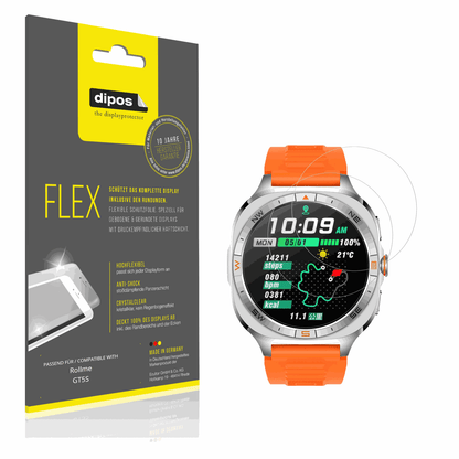 Klare Displayschutzfolie von dipos passend für Rollme GT5S, 100% Displayabdeckung und blasenfreie Montage