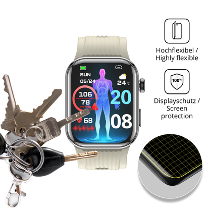 dipos Displayschutz für Rollme Kore D1, transparente Oberfläche, perfekte Passform auch für die Rundungen
