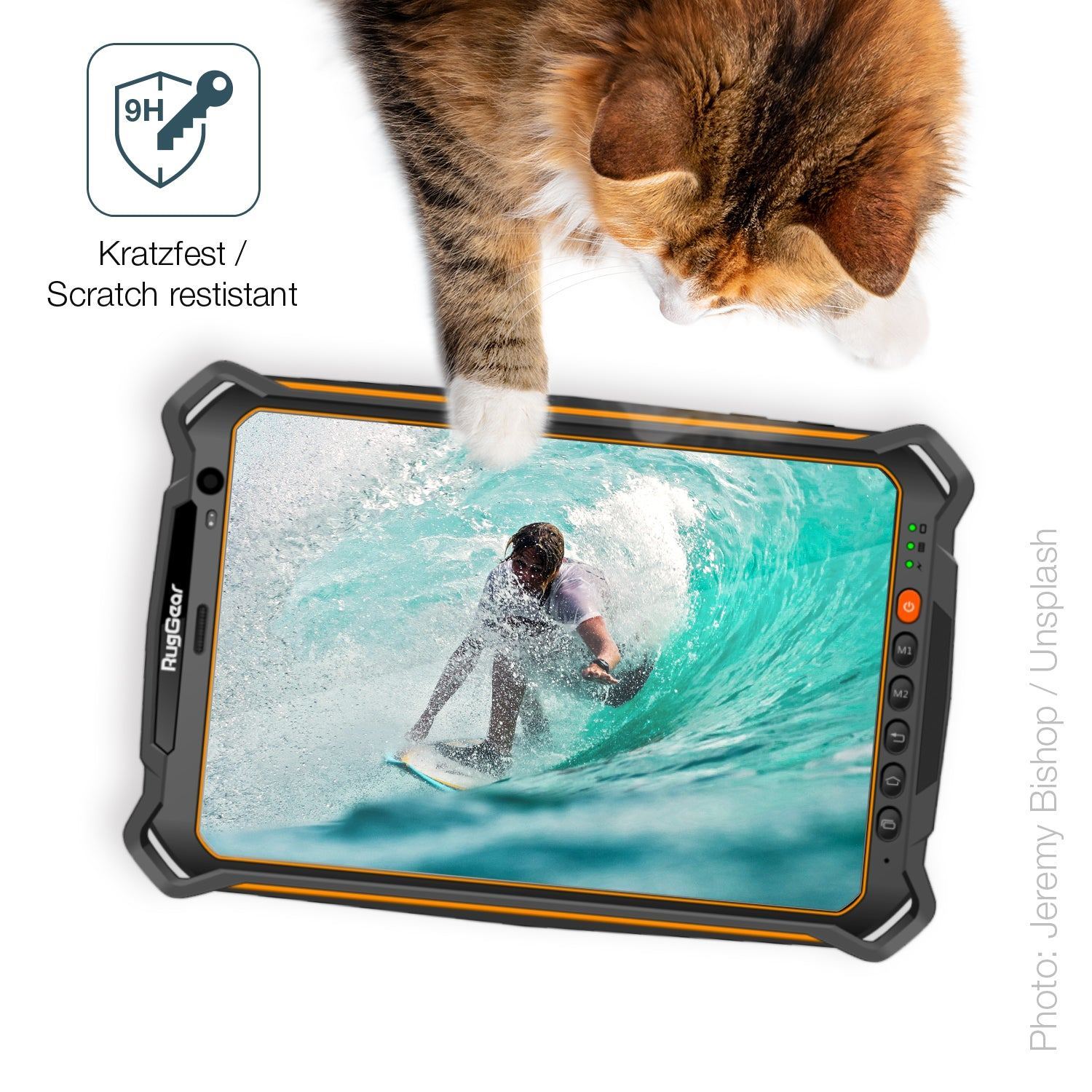 dipos Displayschutz für RugGear RG930i, transparente Oberfläche, perfekte Passform auch für die Rundungen
