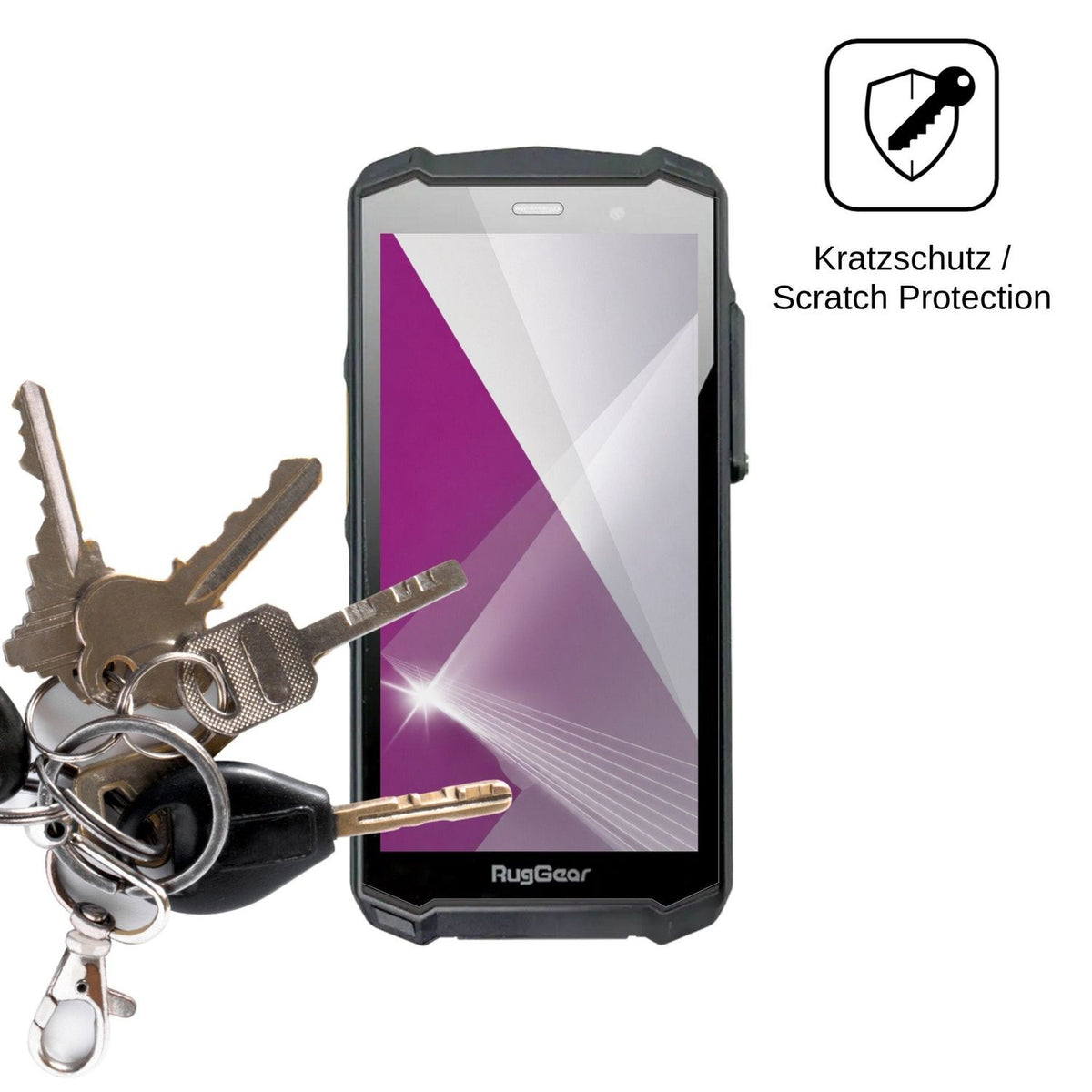 4x Schutzfolie klar für RugGear RG540 Display-Schutzfolie