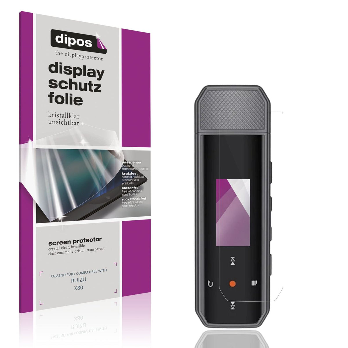 4x Schutzfolie klar für RUIZU X80 Display-Schutzfolie