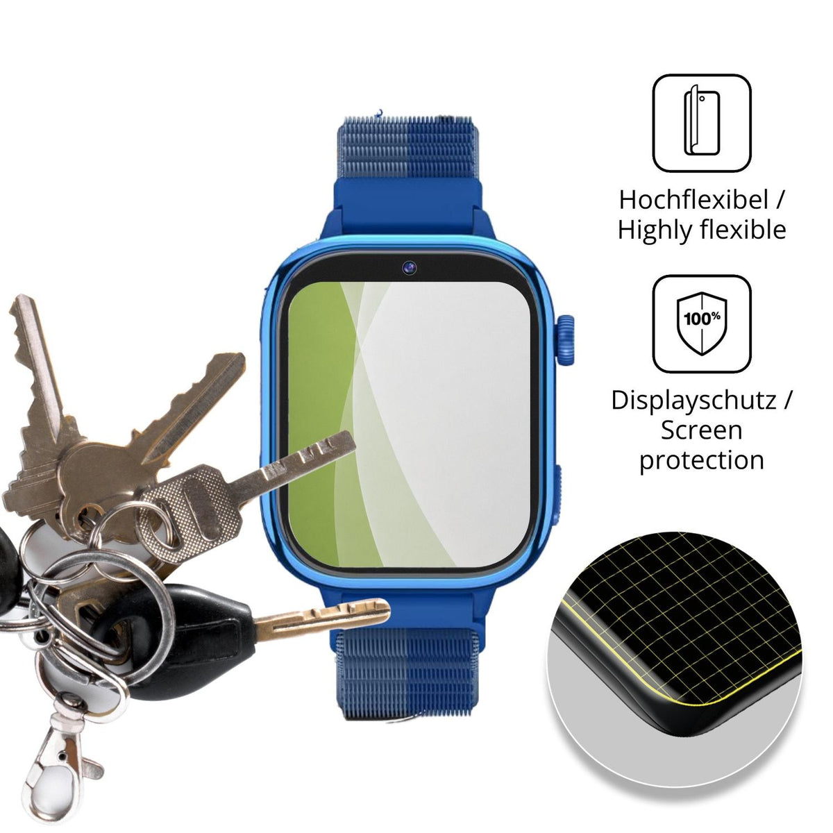 dipos Displayschutz für RUXINGX AB40, transparente Oberfläche, perfekte Passform auch für die Rundungen