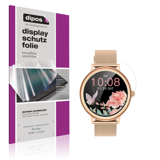 Klare Displayschutzfolie von dipos passend für Ruxingx AK98 1.19 Zoll, präziser Zuschnitt und blasenfrei montiert