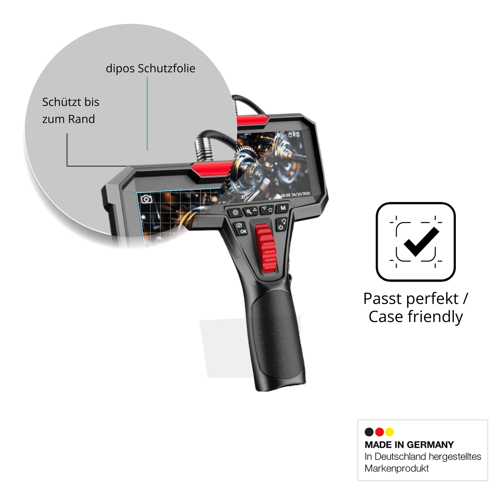 Besonders flexibler Displayschutz mit Anti-Shock-Schicht im Materialmix