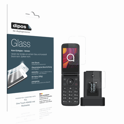 2x 9H Schutzfolie matt für TCL One Touch 4043D mit Rückseite Panzerfolie
