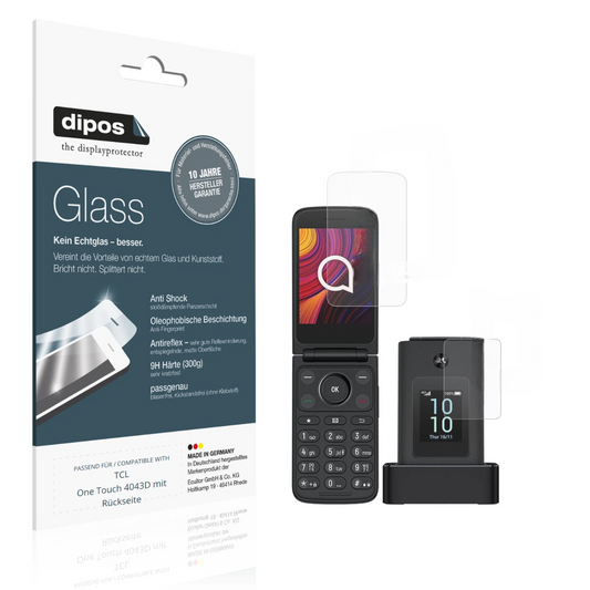 1+1 9H Schutzfolie matt für TCL One Touch 4043D mit Rückseite Panzerfolie
