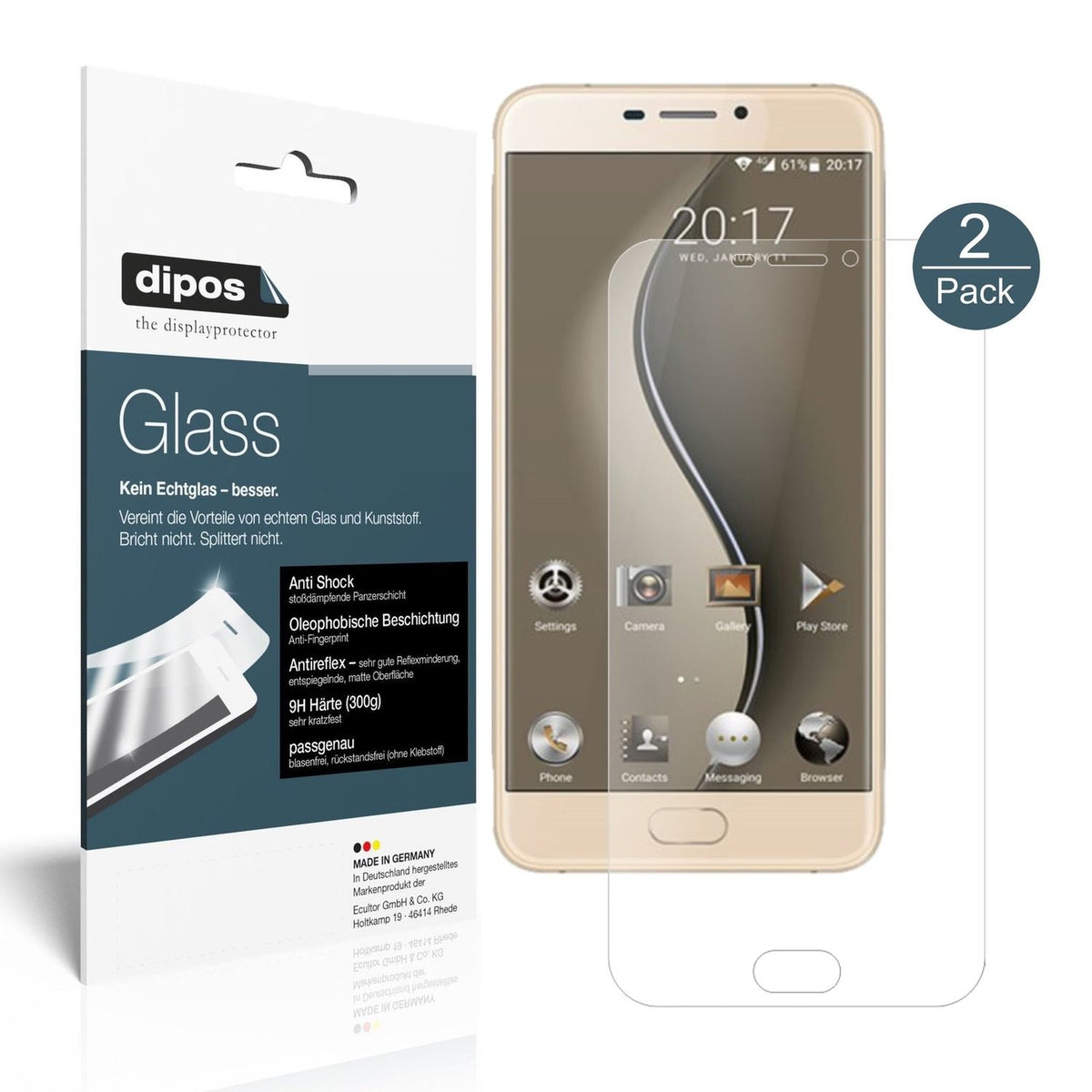 1x 9H Schutzfolie matt für Ulefone Gemini Panzerfolie