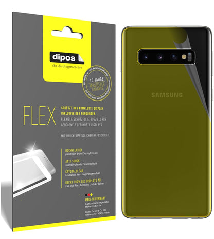 dipos Displayschutz für Samsung Galaxy S10 Plus Rückseite, transparente Oberfläche, geringe Dicke und perfekte Passform