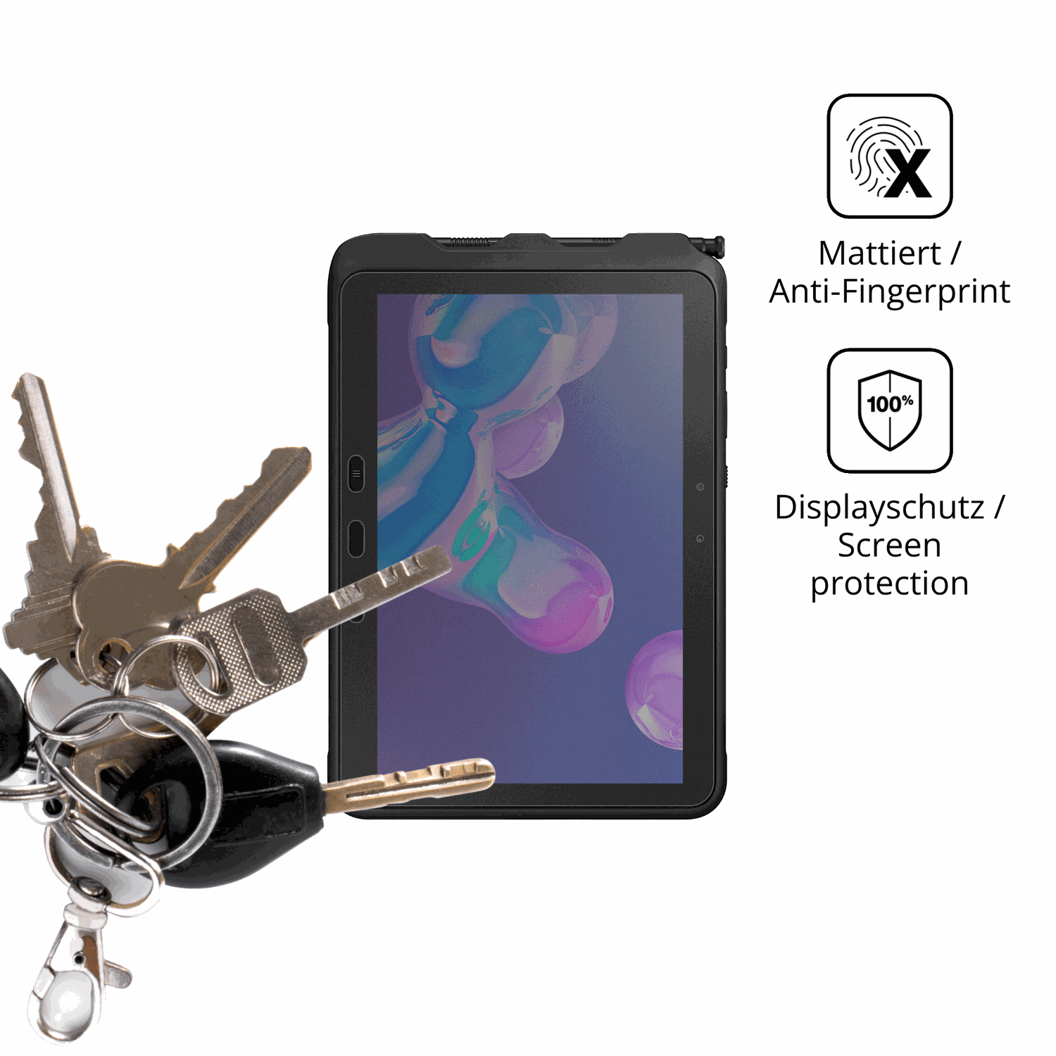 dipos Displayschutz für Samsung Galaxy Tab Active 5 Pro, mattierte Oberfläche, Blickschutzfilter und perfekter Passform