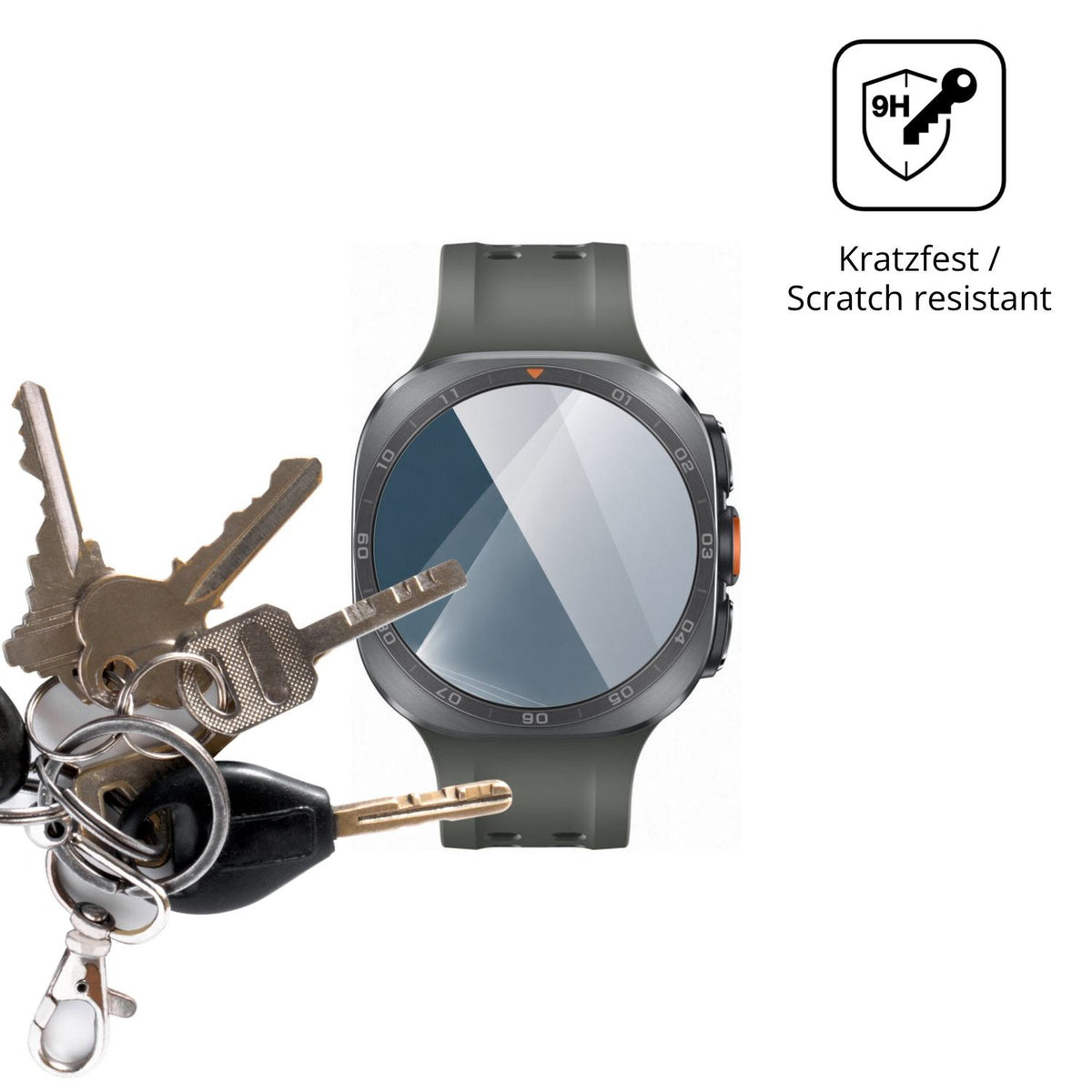 dipos Displayschutz für Samsung Galaxy Watch Ultra 2, transparente Oberfläche, perfekte Passform auch für die Rundungen