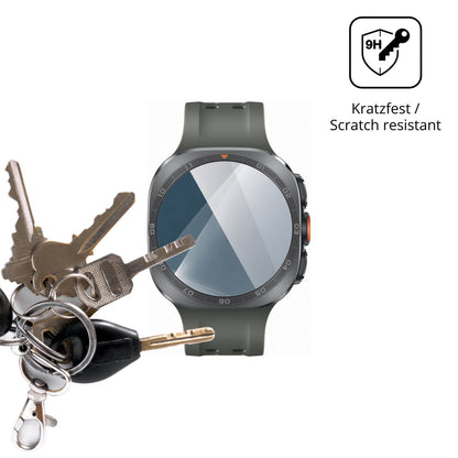dipos Displayschutz für Samsung Galaxy Watch Ultra 2, transparente Oberfläche, perfekte Passform auch für die Rundungen