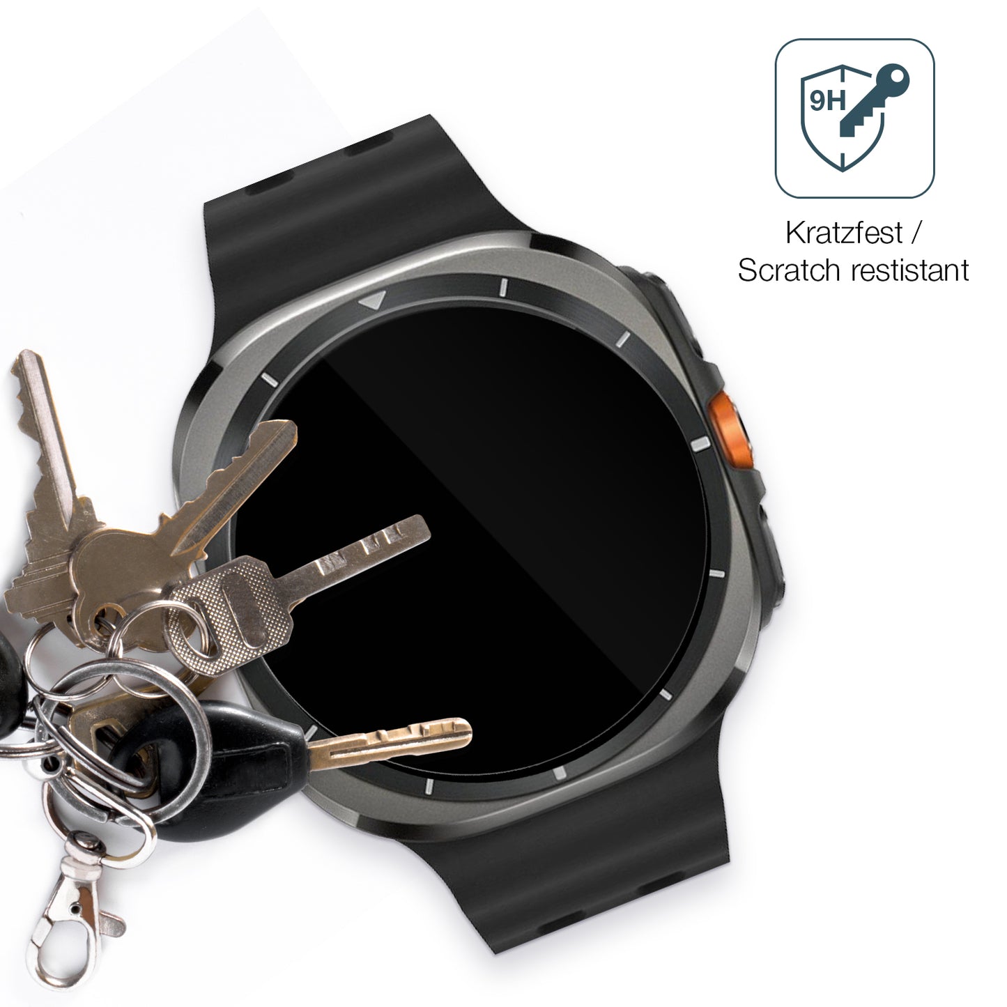 dipos Displayschutz für Samsung Galaxy Watch Ultra, transparente Oberfläche, perfekte Passform auch für die Rundungen