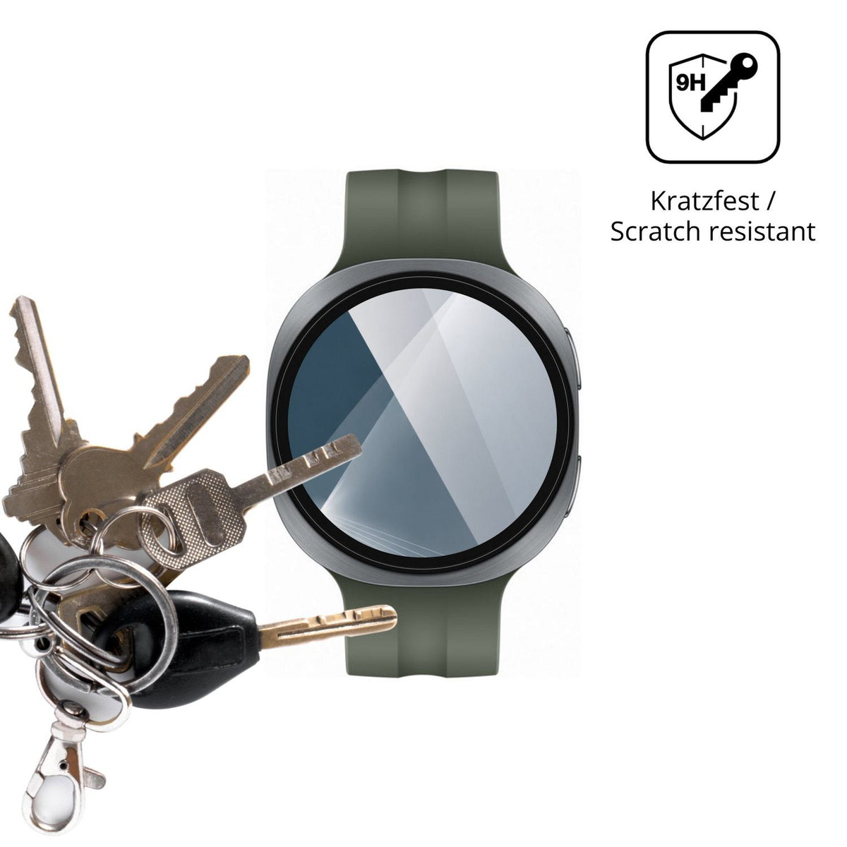 dipos Displayschutz für Samsung Galaxy Watch9 44mm, transparente Oberfläche, perfekte Passform auch für die Rundungen