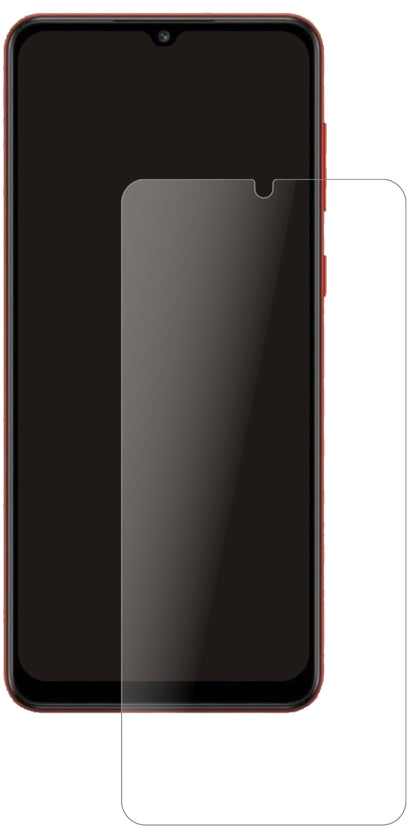 SamsungGalaxy M02 mit aufgebrachter dipos Panzerfolie, die lästige Fingerabdrücke minimiert