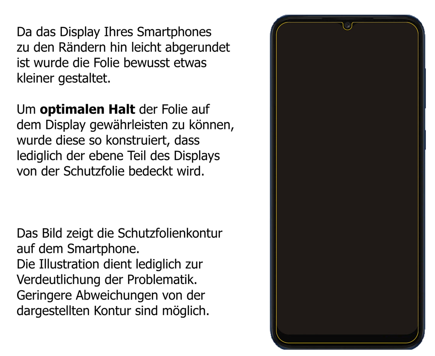 dipos Displayschutz für Samsung Galaxy A03 Core, transparente Oberfläche, perfekte Passform auch für die Rundungen