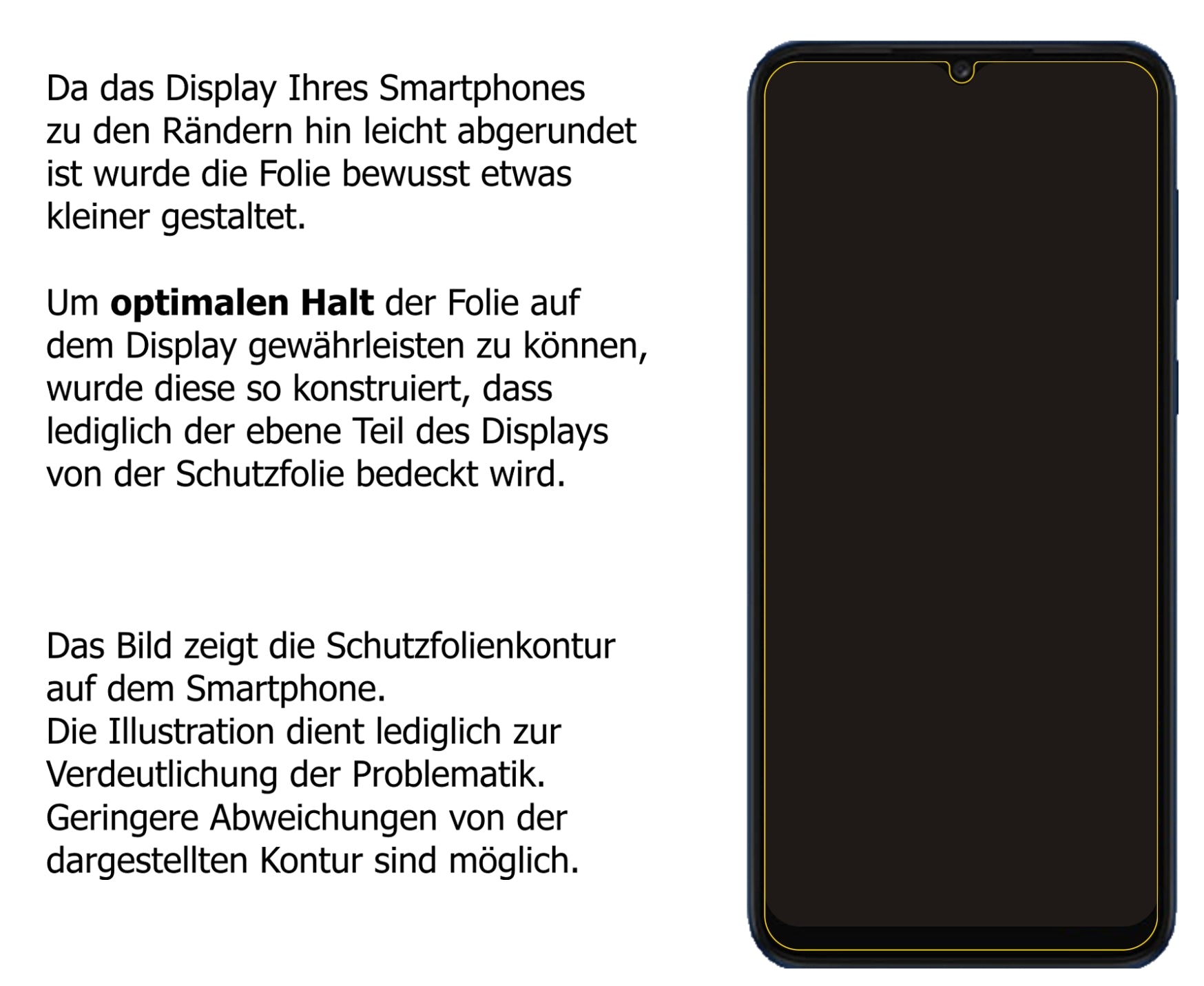 dipos Displayschutz für Samsung Galaxy A03 Core, transparente Oberfläche, perfekte Passform auch für die Rundungen