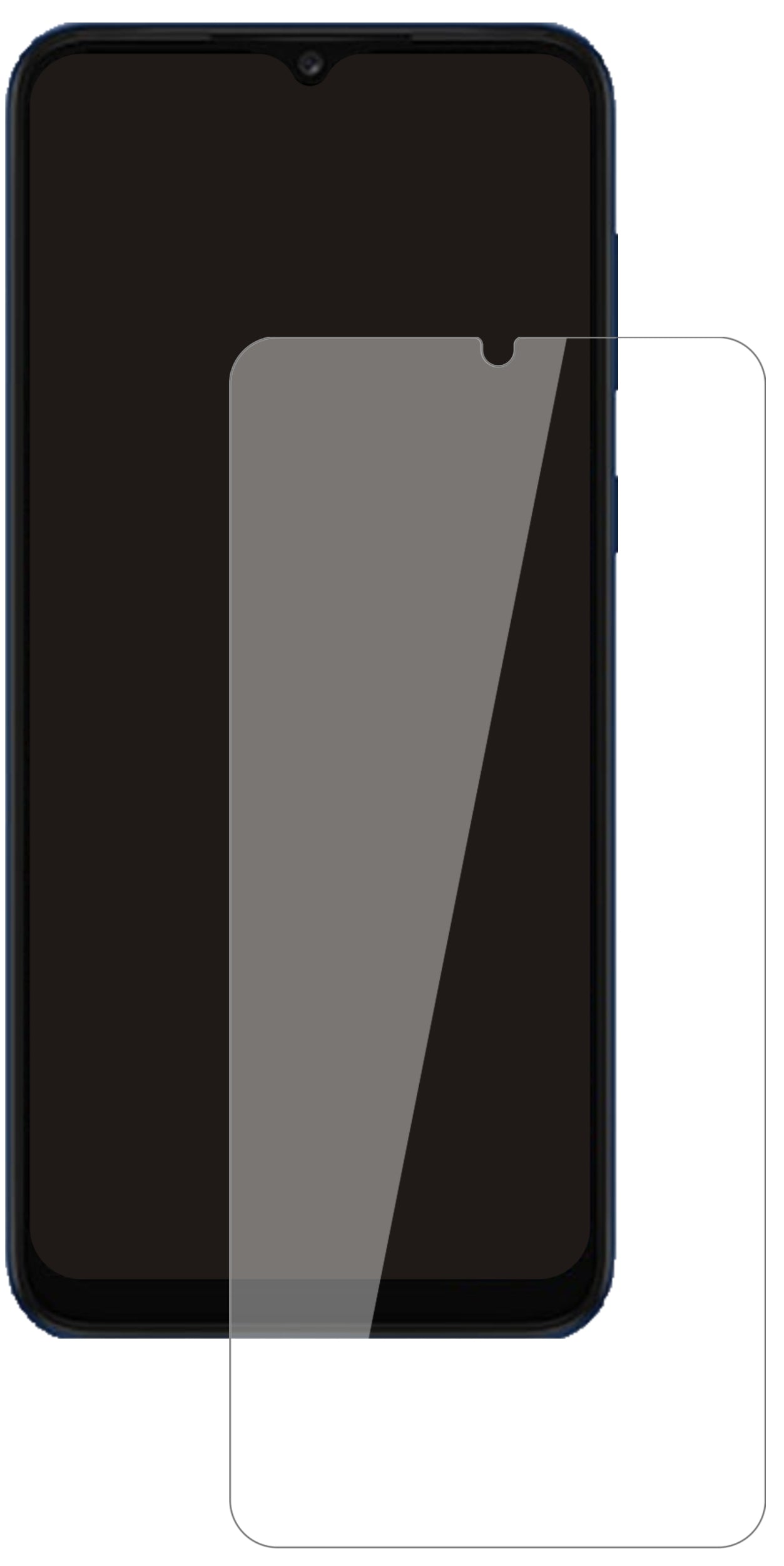 SamsungGalaxy A03 Core mit aufgebrachter dipos Flex Schutzfolie, glasklare Darstellung ohne Einschränkungen