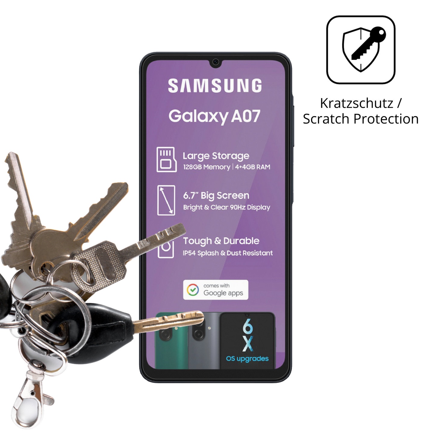 4x Schutzfolie matt für Samsung Galaxy A07 Display-Schutzfolie