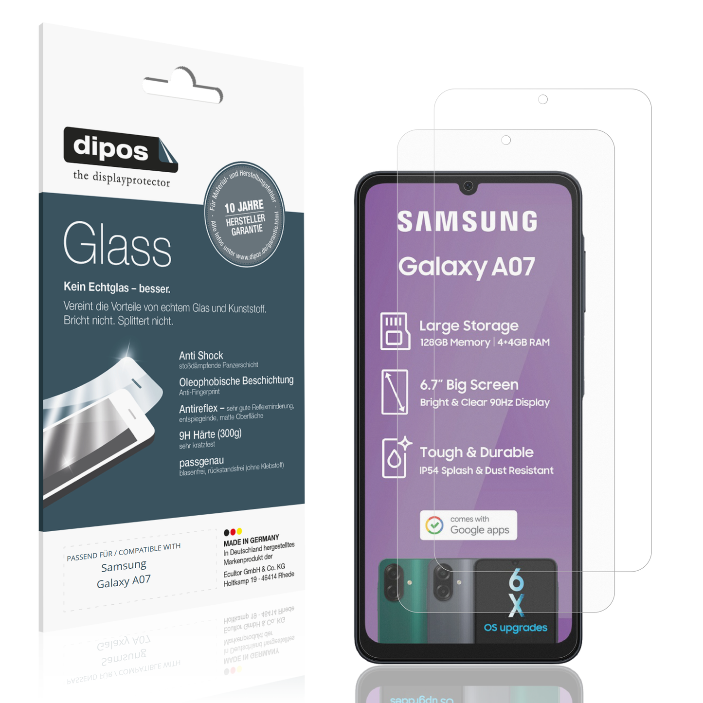 2x 9H Schutzfolie matt für Samsung Galaxy A07 Panzerfolie