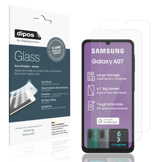 2x 9H Schutzfolie matt für Samsung Galaxy A07 Panzerfolie