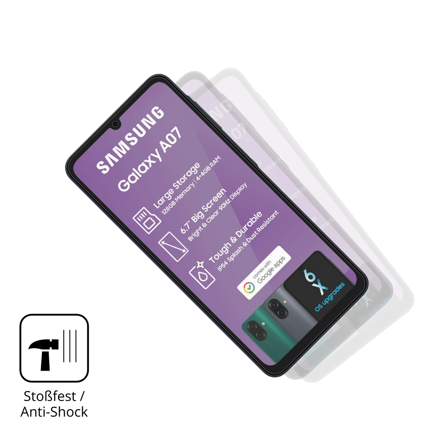 2x 9H Schutzfolie matt für Samsung Galaxy A07 Panzerfolie
