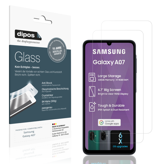 2x 9H Schutzfolie für Samsung Galaxy A07 Panzerfolie