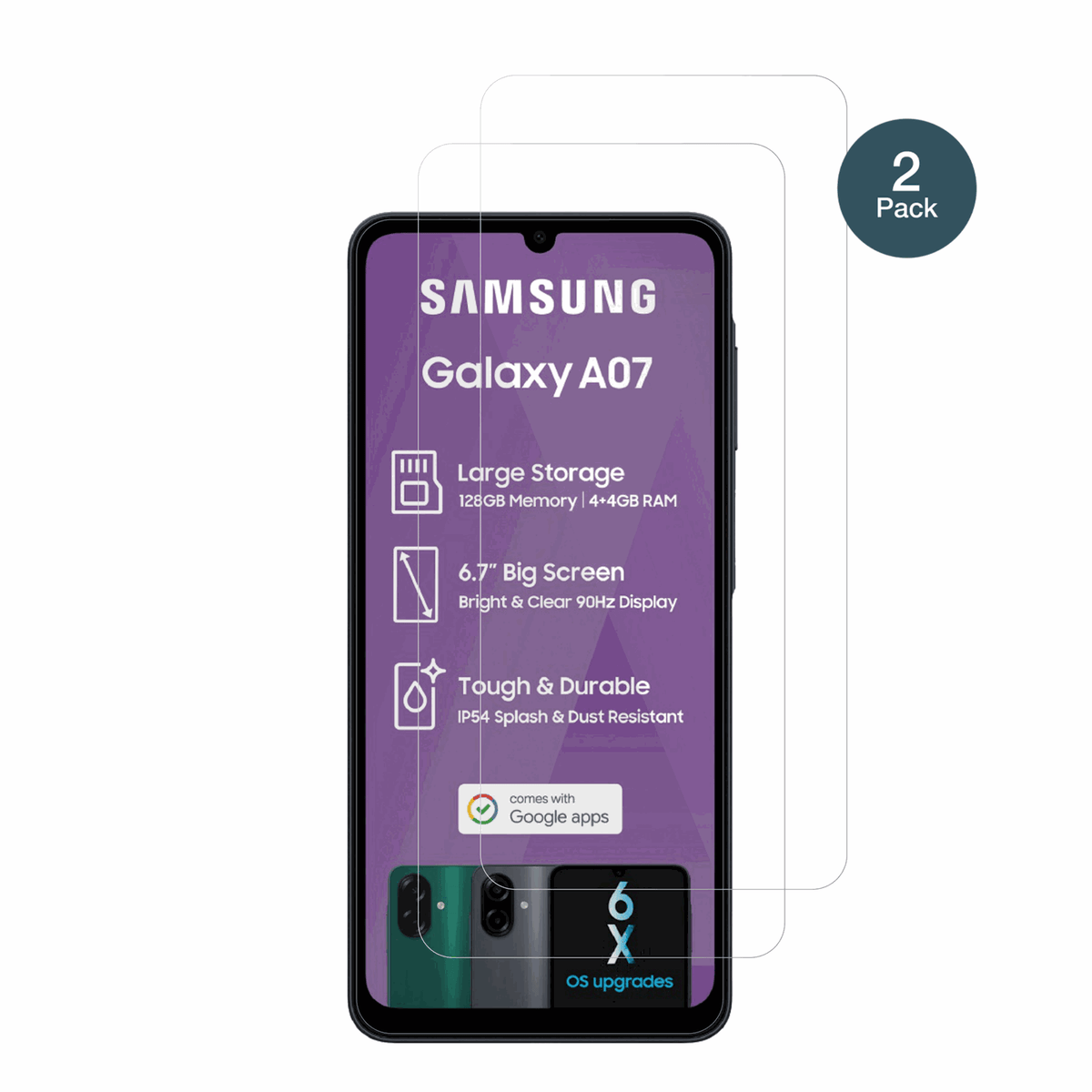 2x 9H Schutzfolie für Samsung Galaxy A07 Panzerfolie