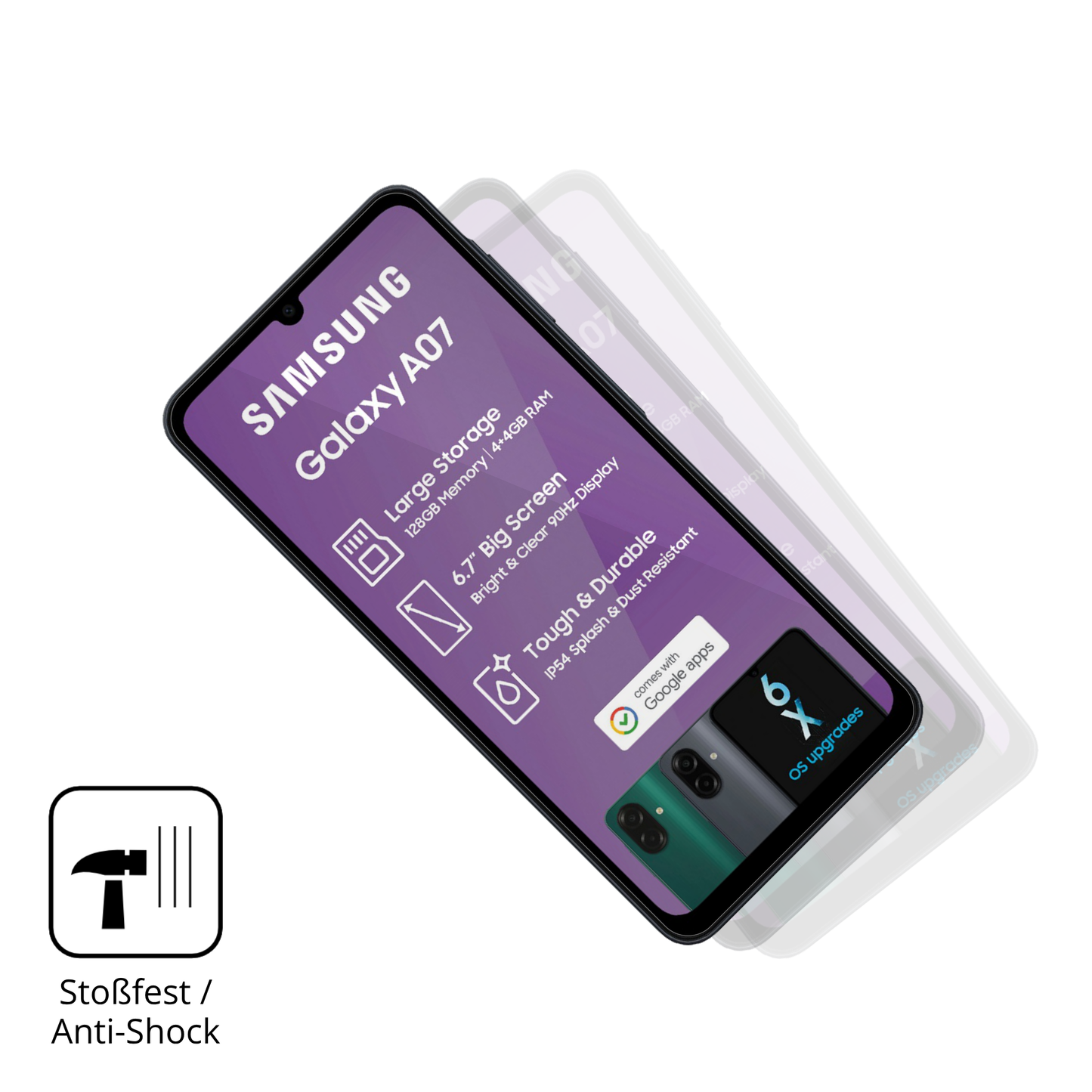 2x 9H Schutzfolie für Samsung Galaxy A07 Panzerfolie
