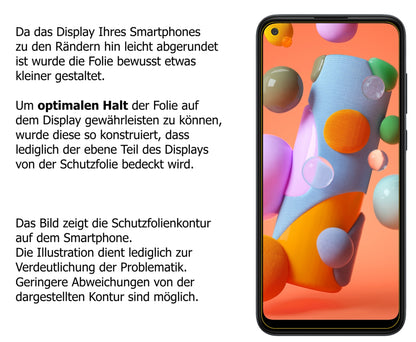 Blickschutzfolie für Samsung Galaxy A11 matt Schutzfolie Privacy