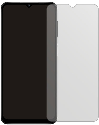 SamsungGalaxy A12 (SM-A127F) mit aufgebrachter dipos Displayschutzfolie, die lästige Fingerabdrücke minimiert