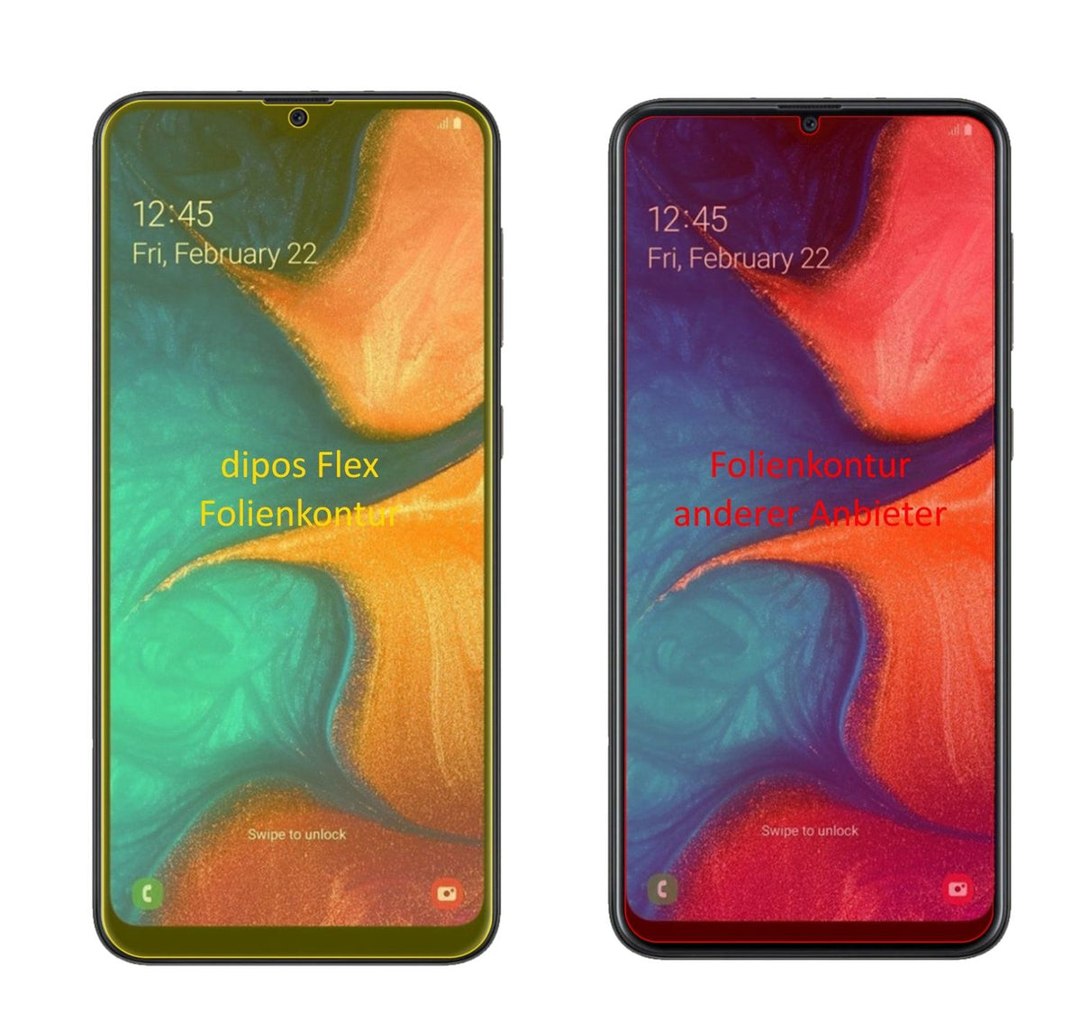 2x 3D Full Cover Schutzfolie für Samsung Galaxy A20