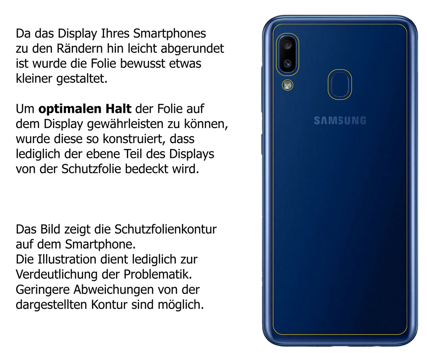 Schutzfolie mit optimaler Passform, zur Verwendung mit Hüllen geeignet
