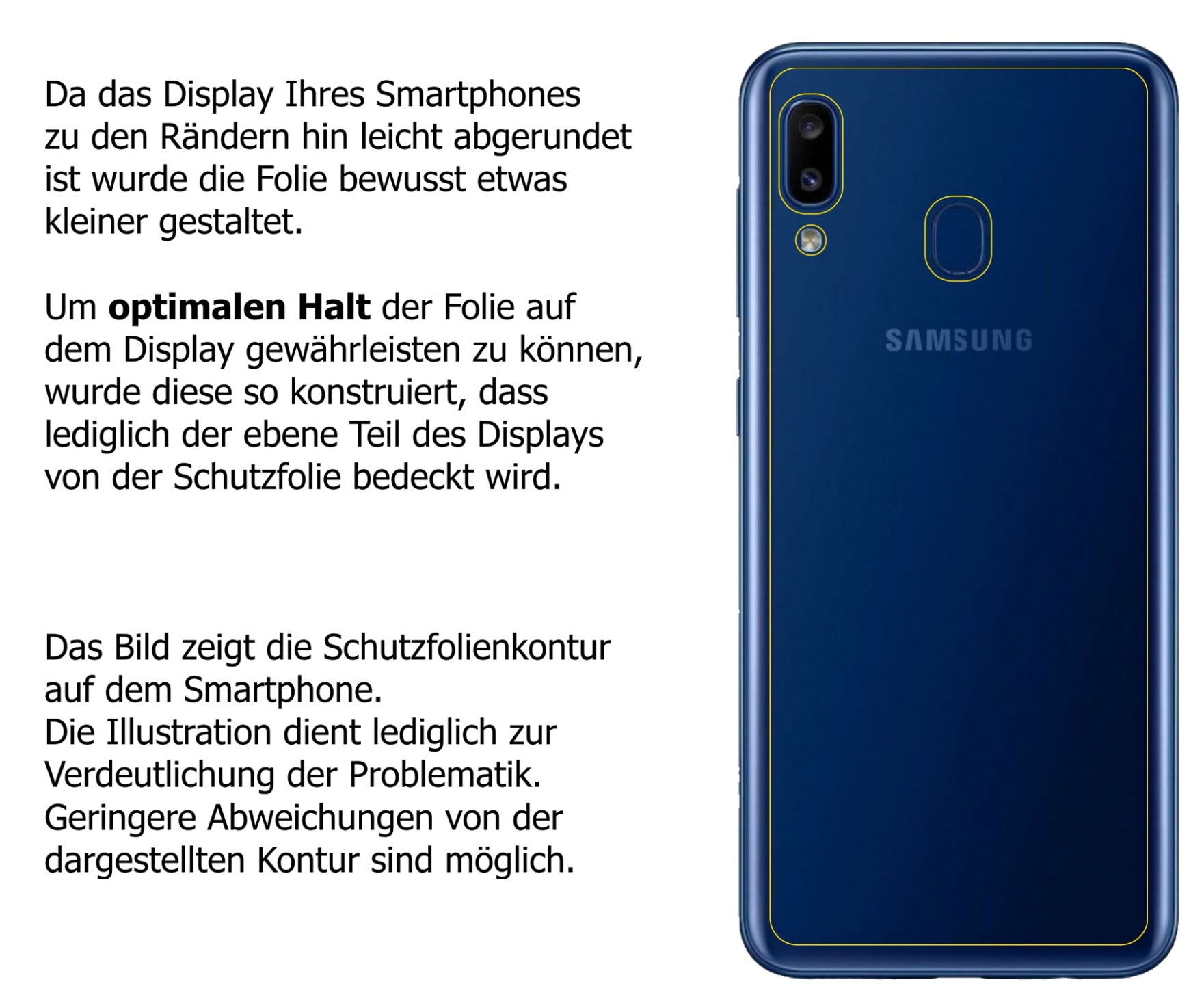 Schutzfolie mit optimaler Passform, zur Verwendung mit Hüllen geeignet