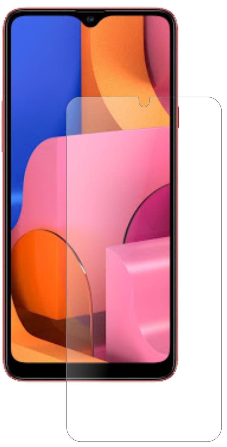 SamsungGalaxy A20s mit aufgebrachter dipos Panzerfolie, die lästige Fingerabdrücke minimiert