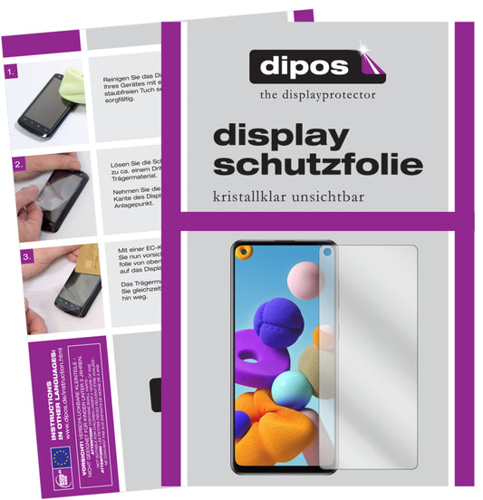 1x Schutzfolie klar für Samsung Galaxy A21s Display-Schutzfolie