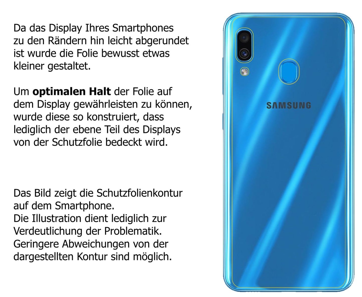 Schutzfolie mit optimaler Passform, zur Verwendung mit Hüllen geeignet