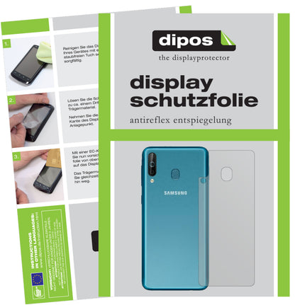 Matte Displayschutzfolie von dipos passend für Samsung Galaxy A40s Rückseite, präziser Zuschnitt und blasenfrei montiert
