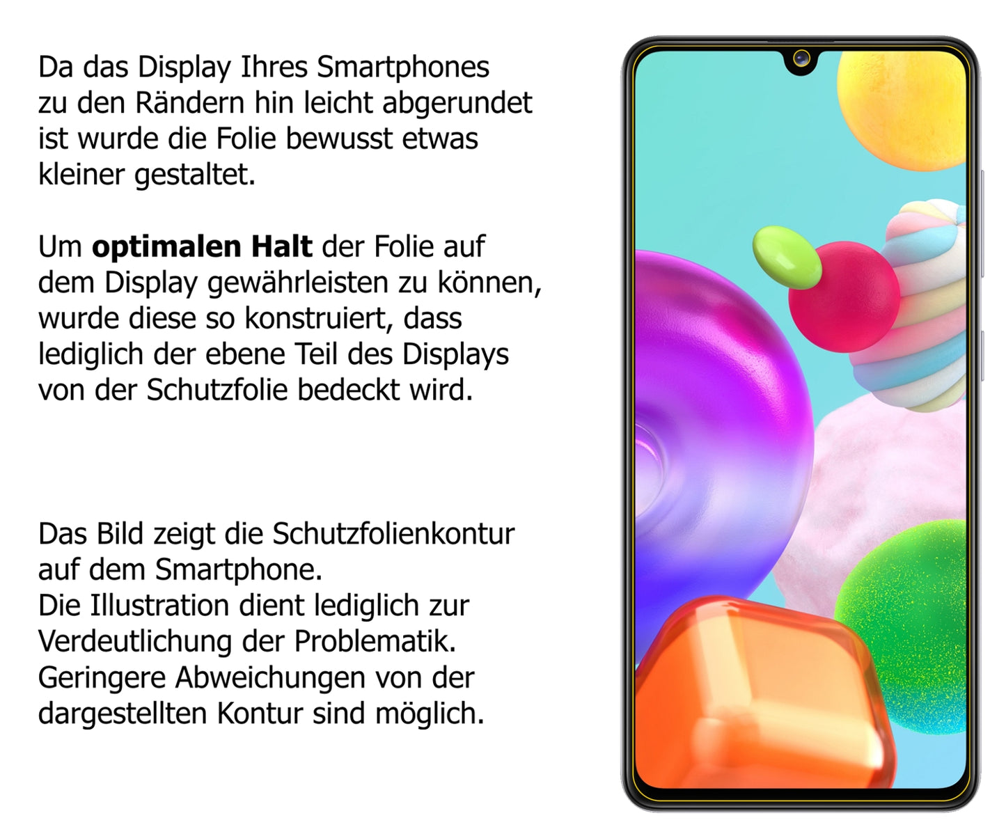Schutzfolie mit optimaler Passform, zur Verwendung mit Hüllen geeignet