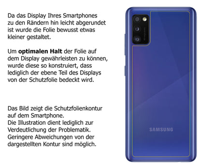 dipos Displayschutz für Samsung Galaxy A41 Rückseite, transparente Oberfläche, perfekte Passform auch für die Rundungen