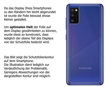 1x 9H Schutzfolie matt für Samsung Galaxy A41 Rückseite Panzerfolie