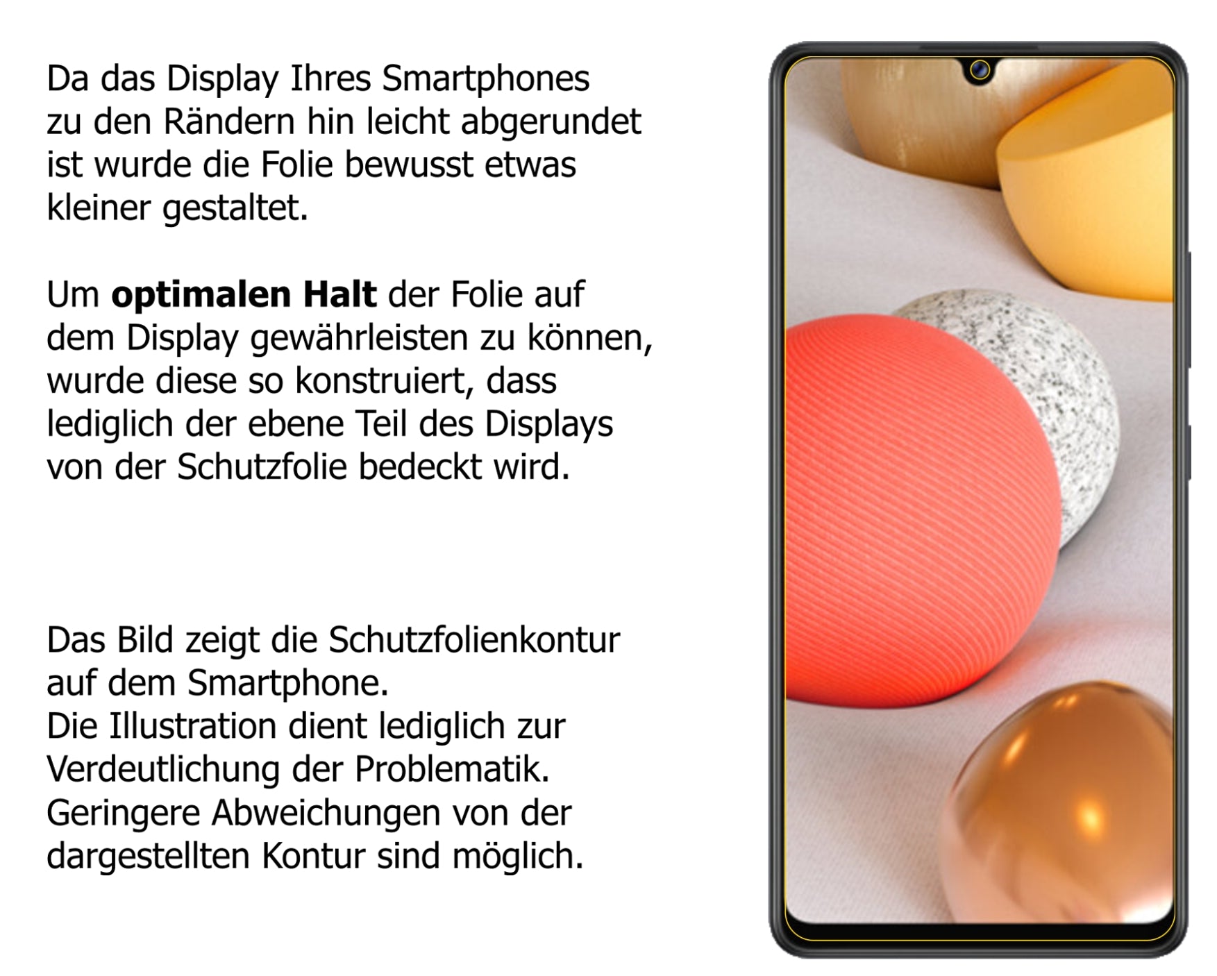 Dünne und klare Folie passend zugeschnitten für Samsung Galaxy A42