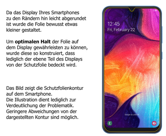 Dünne und klare Folie passend zugeschnitten für Samsung Galaxy A50s